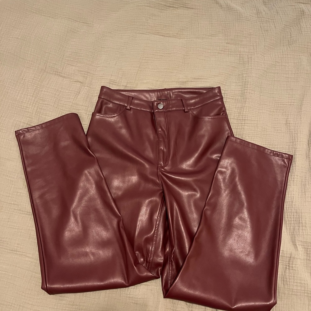 Dynamite Burgundy Straight Leg Pants - Picture 3 of 6